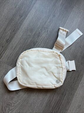 Cream Quilted Belt Bag